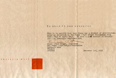 Loch Crane FLLW Letter